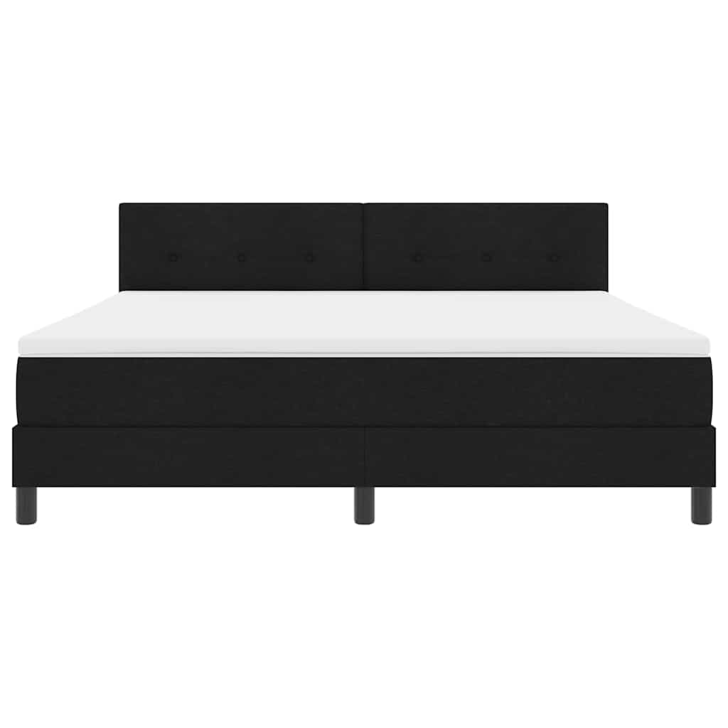 Krevet s opruga kutije s LED trakama Crna 180 x 200 cm tkanina