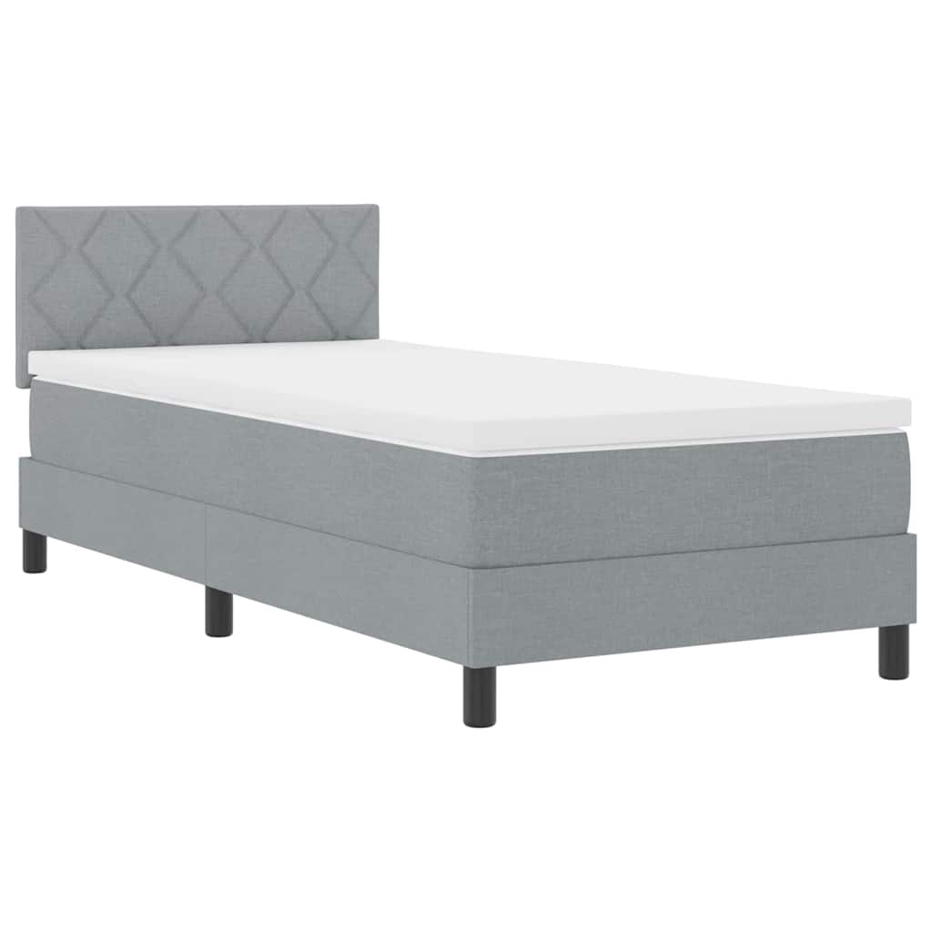 Krevet s opruga kutije Svjetlosiva 90 x 190 cm tkanina