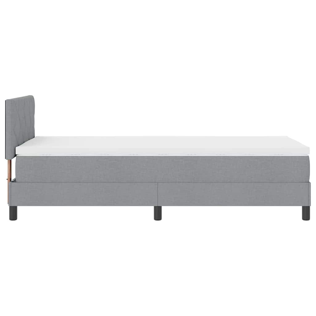 Krevet s opruga kutije Svjetlosiva 90 x 200 cm tkanina