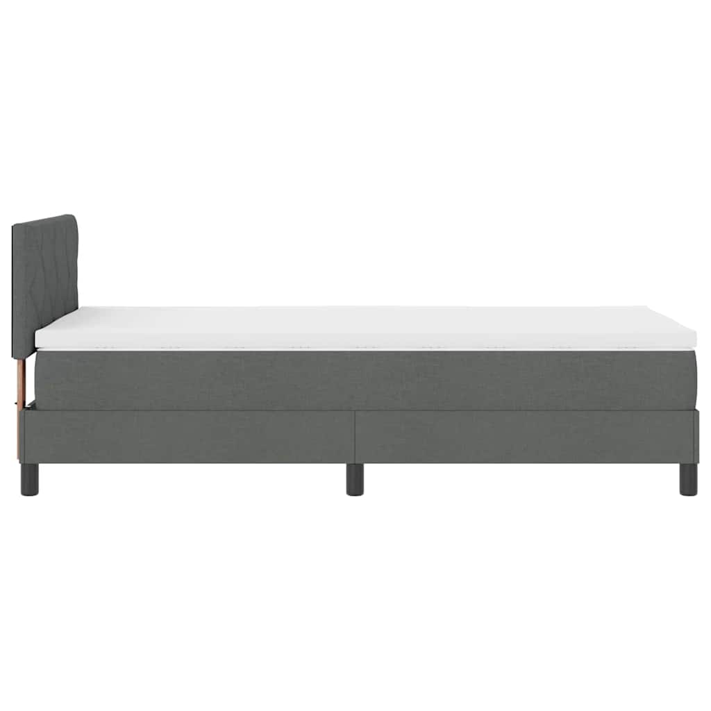 Krevet s opruga kutije Tamno siva 90 x 200 cm tkanina