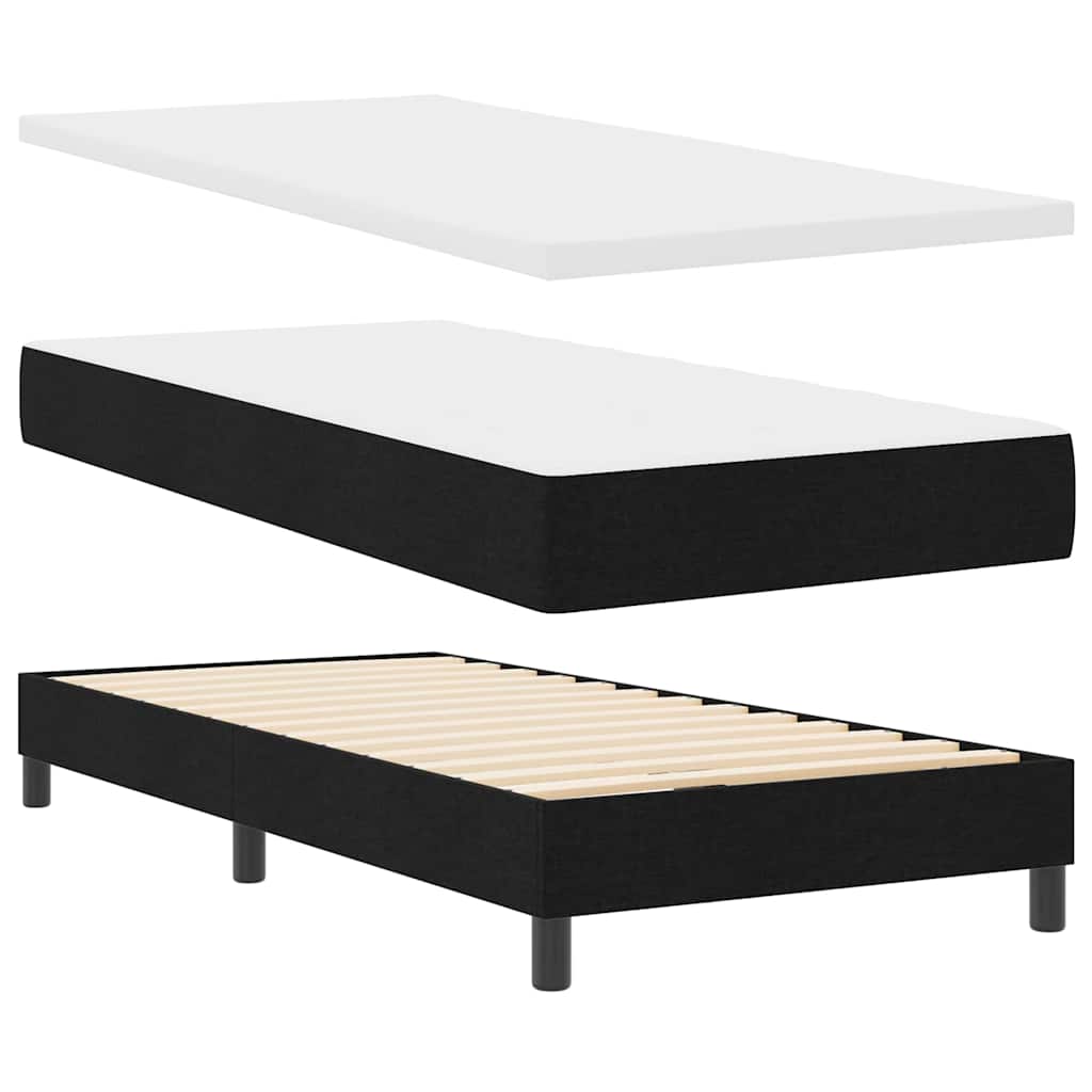 Krevet s opruga kutije s jastukom Crna 100 x 200 cm tkanina