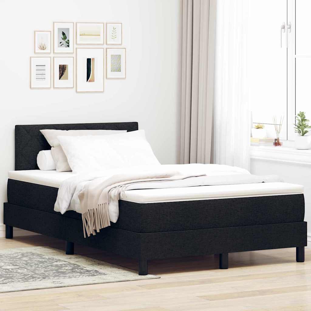 Krevet s opruga kutije s madracem Crna 120 x 200 cm tkanina