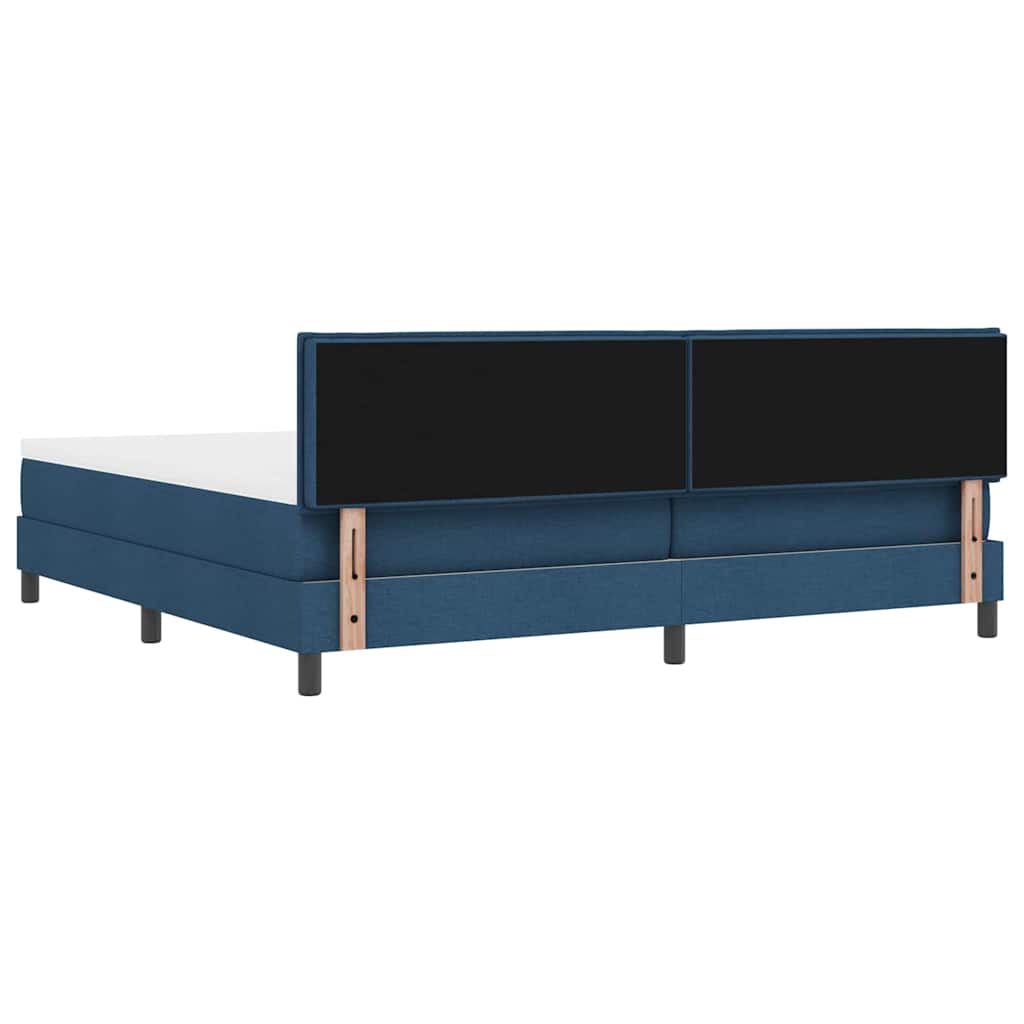 Krevet s opruga kutije s jastukom Plava 200 x 200 cm tkanina