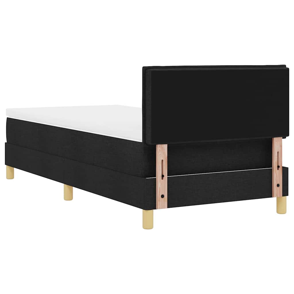 LED Box Spring Krevet s LED trakama Crna 80 x 200 cm tkanina