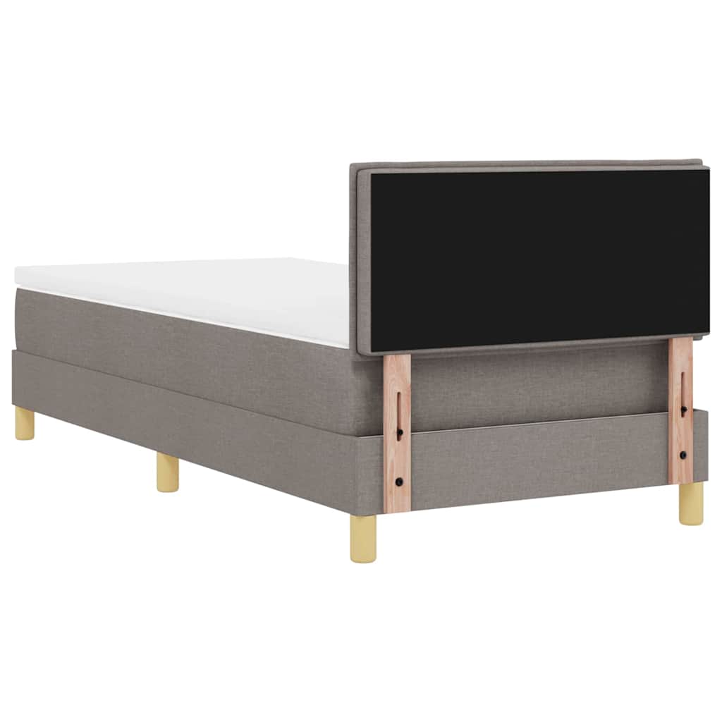 LED Box Spring Krevet Sivo-smeđa 90 x 200 cm tkanina