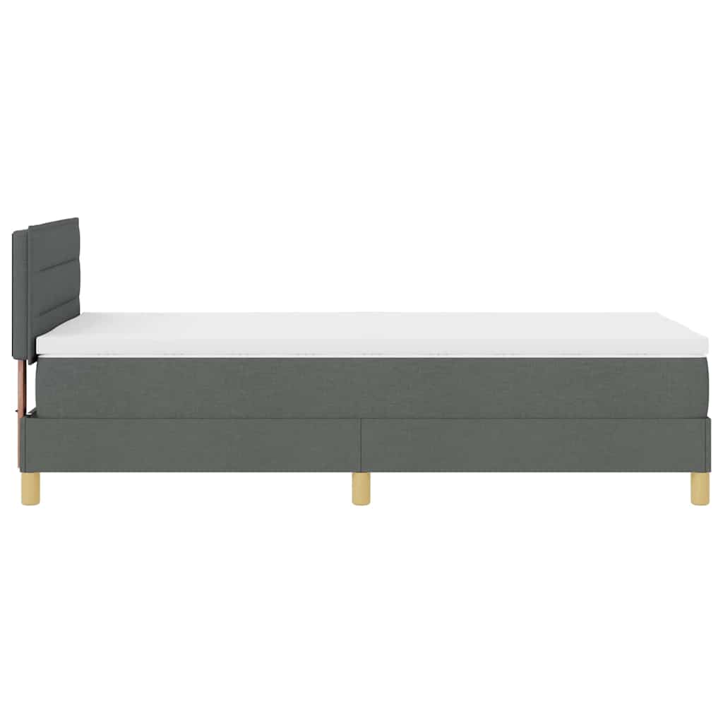 LED Box Spring Krevet Tamno siva 100 x 200 cm tkanina
