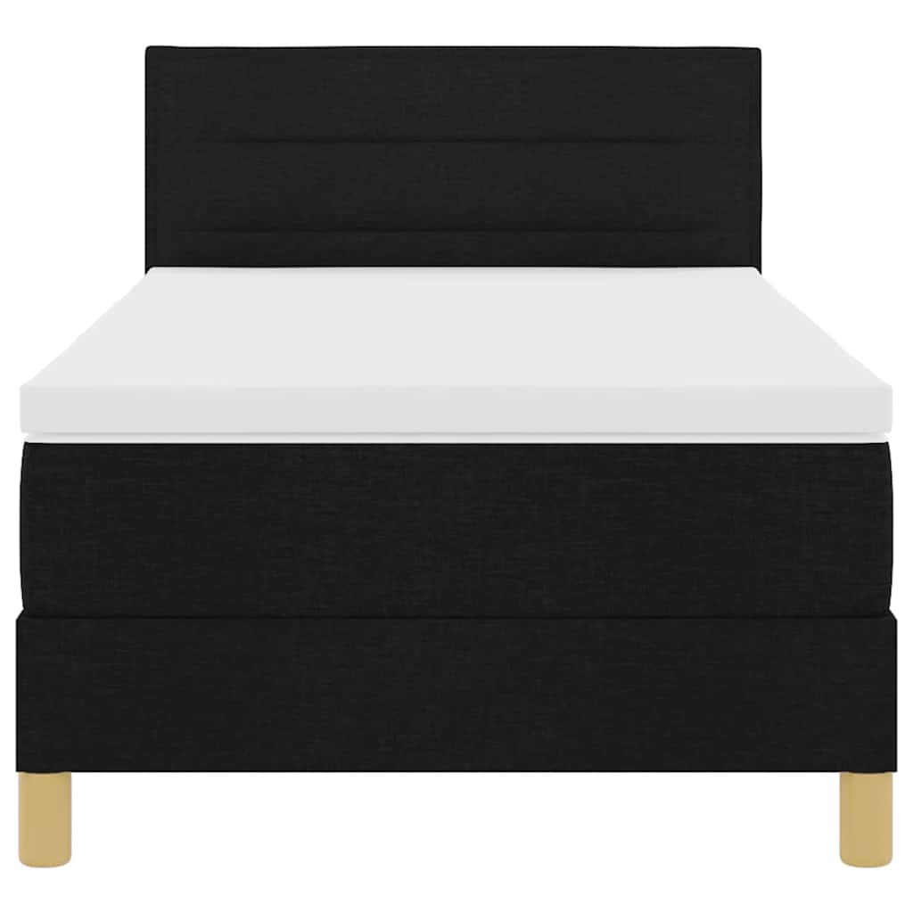 LED Box Spring Krevet s LED trakama Crna 100 x 200 cm tkanina