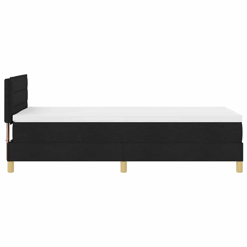 LED Box Spring Krevet s LED trakama Crna 100 x 200 cm tkanina