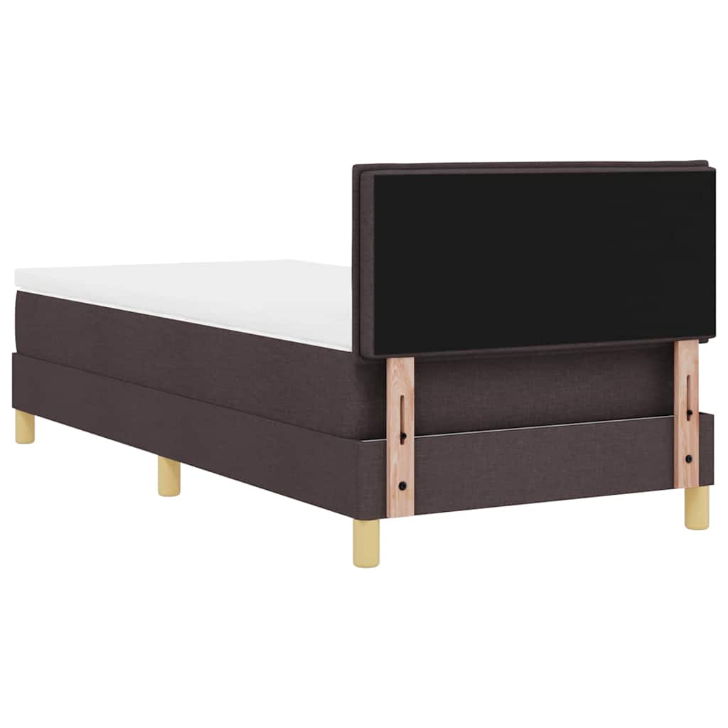 LED Box Spring Krevet Tamno smeđa 100 x 200 cm tkanina