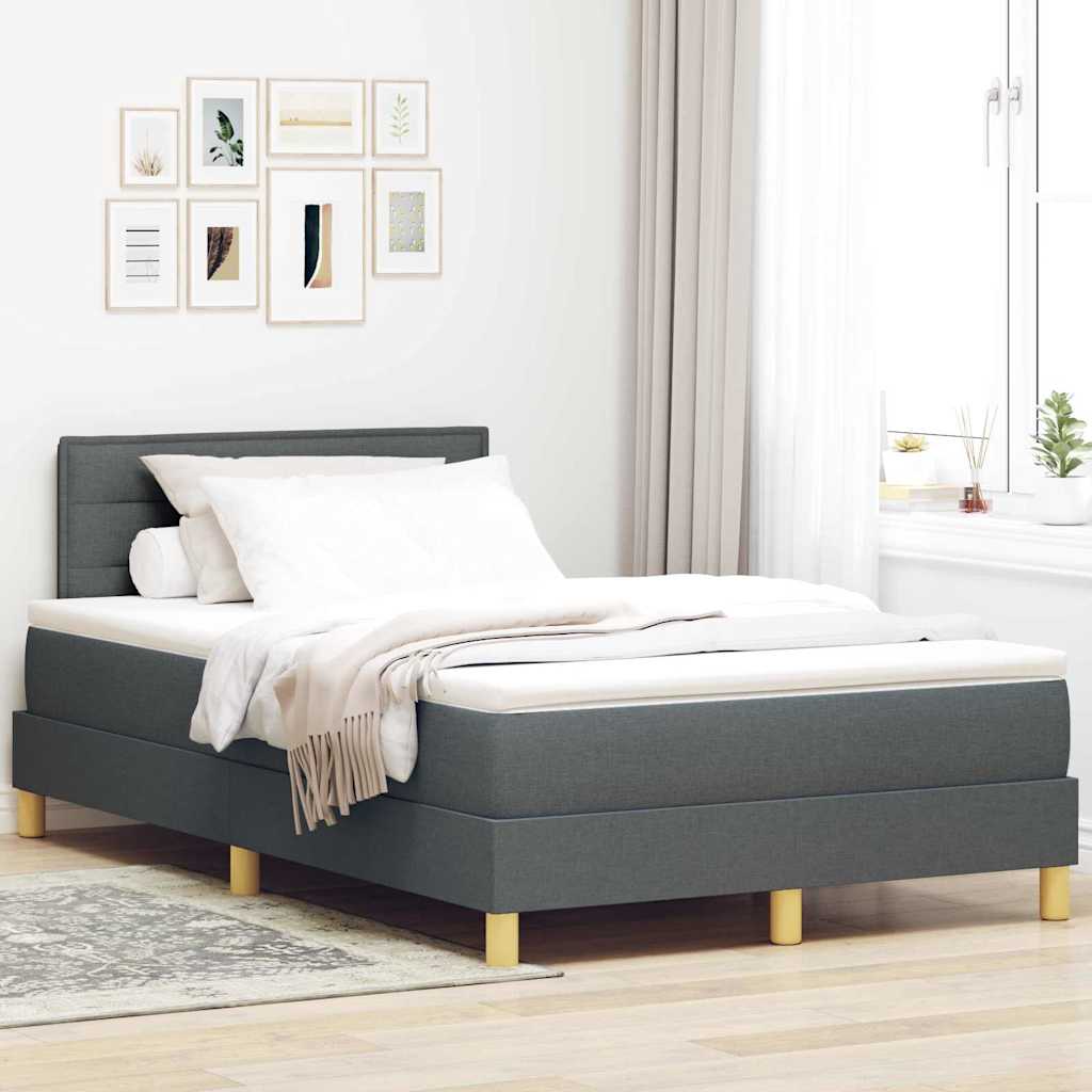 LED Box Spring Krevet Tamno siva 120 x 190 cm tkanina