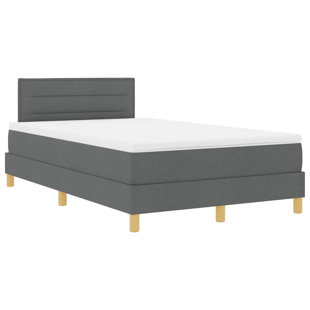 LED Box Spring Krevet Tamno siva 120 x 190 cm tkanina