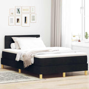 LED Box Spring Krevet s LED trakama Crna 120 x 190 cm tkanina