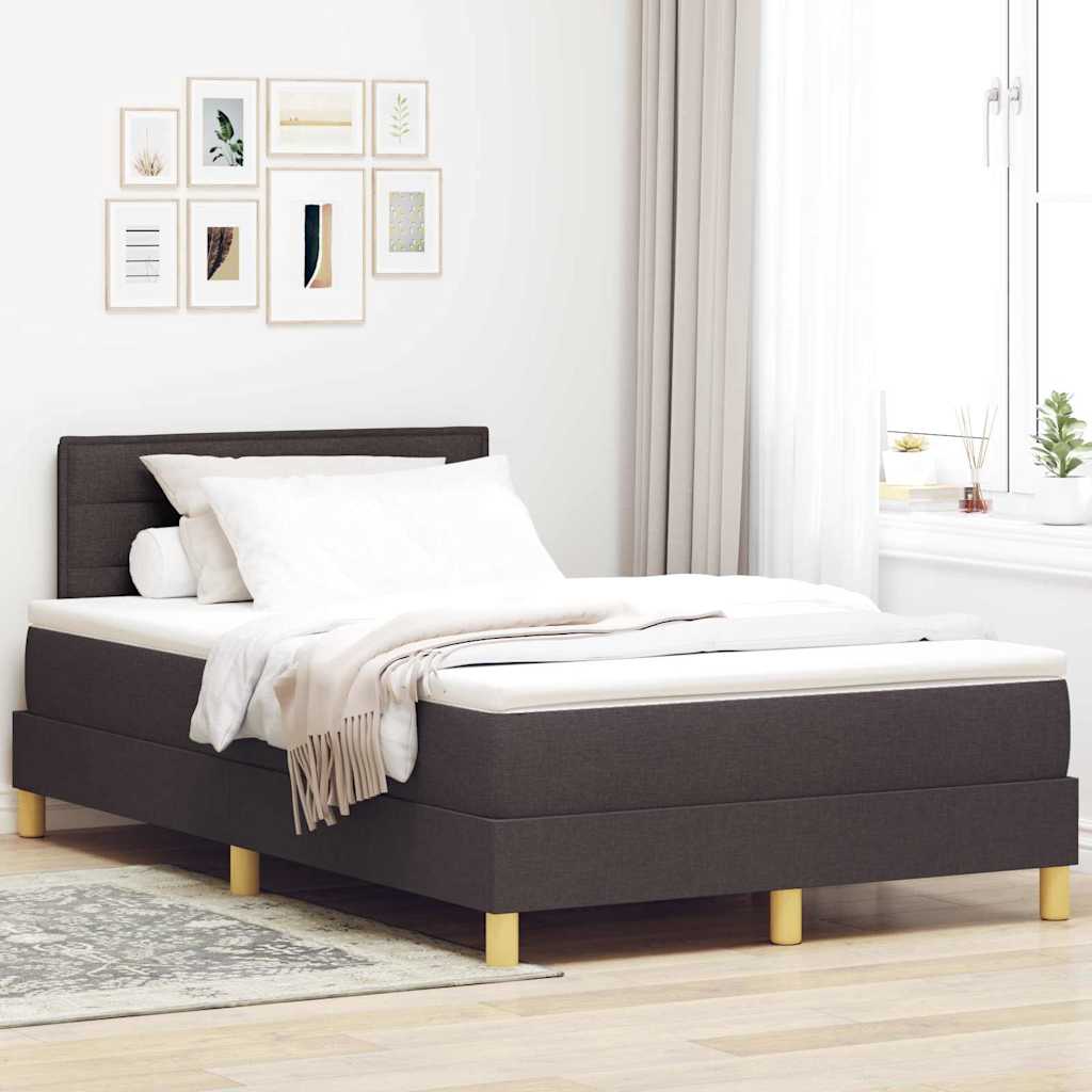 LED Box Spring Krevet Tamno smeđa 120 x 190 cm tkanina