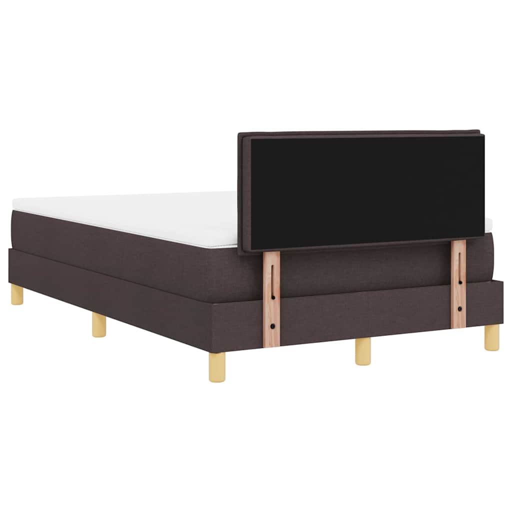 LED Box Spring Krevet Tamno smeđa 120 x 190 cm tkanina