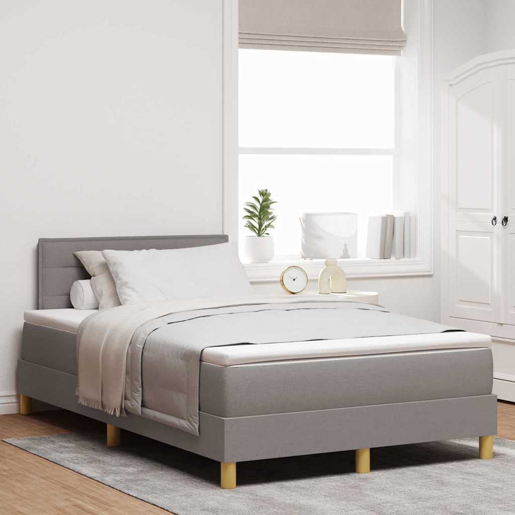 LED Box Spring Krevet Sivo-smeđa 120 x 190 cm tkanina