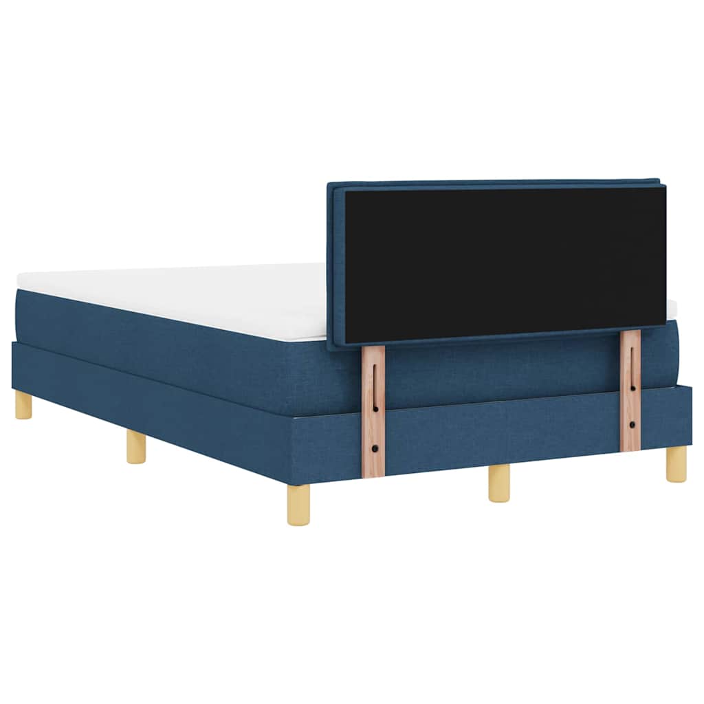 LED Box Spring Krevet s LED trakama Plava 120 x 190 cm tkanina