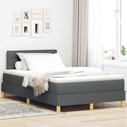LED Box Spring Krevet Tamno siva 120 x 200 cm tkanina