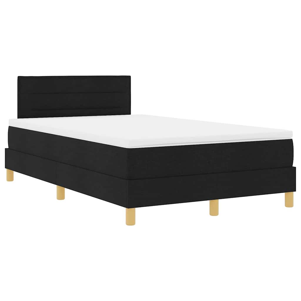 LED Box Spring Krevet s LED trakama Crna 120 x 200 cm tkanina