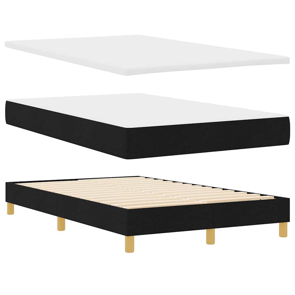 LED Box Spring Krevet s LED trakama Crna 120 x 200 cm tkanina