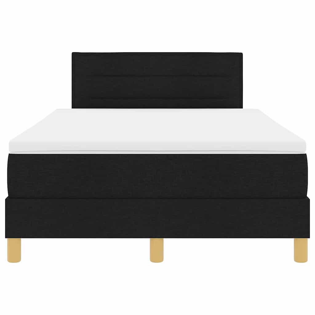 LED Box Spring Krevet s LED trakama Crna 120 x 200 cm tkanina