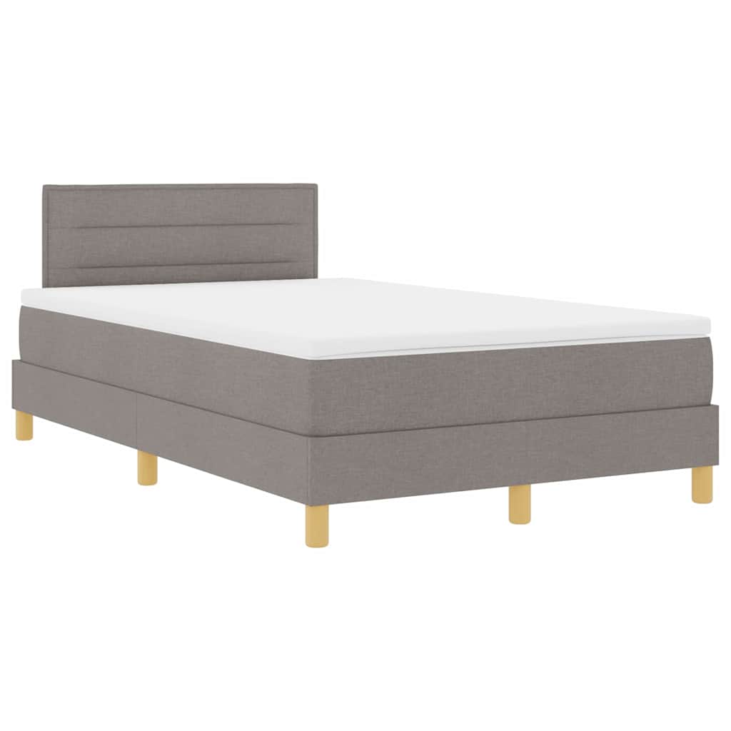 LED Box Spring Krevet Sivo-smeđa 120 x 200 cm tkanina