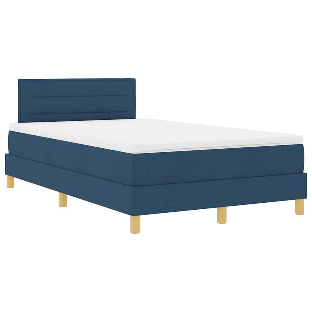 LED Box Spring Krevet s LED trakama Plava 120 x 200 cm tkanina