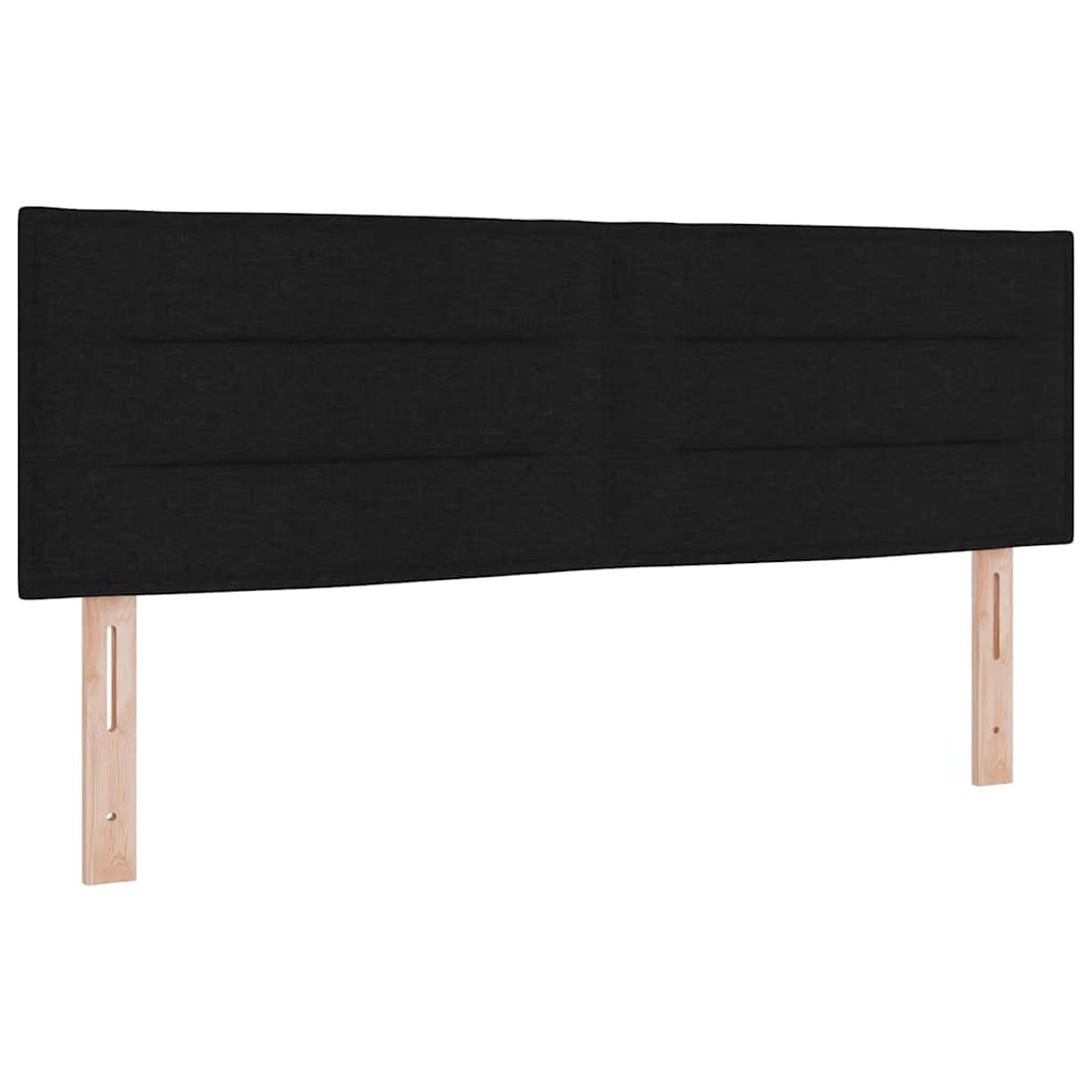 LED Box Spring Krevet s LED trakama Crna 140 x 190 cm tkanina