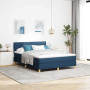 LED Box Spring Krevet s jastukom Plava 140 x 190 cm tkanina