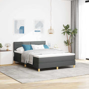 LED Box Spring Krevet Tamno siva 140 x 200 cm tkanina