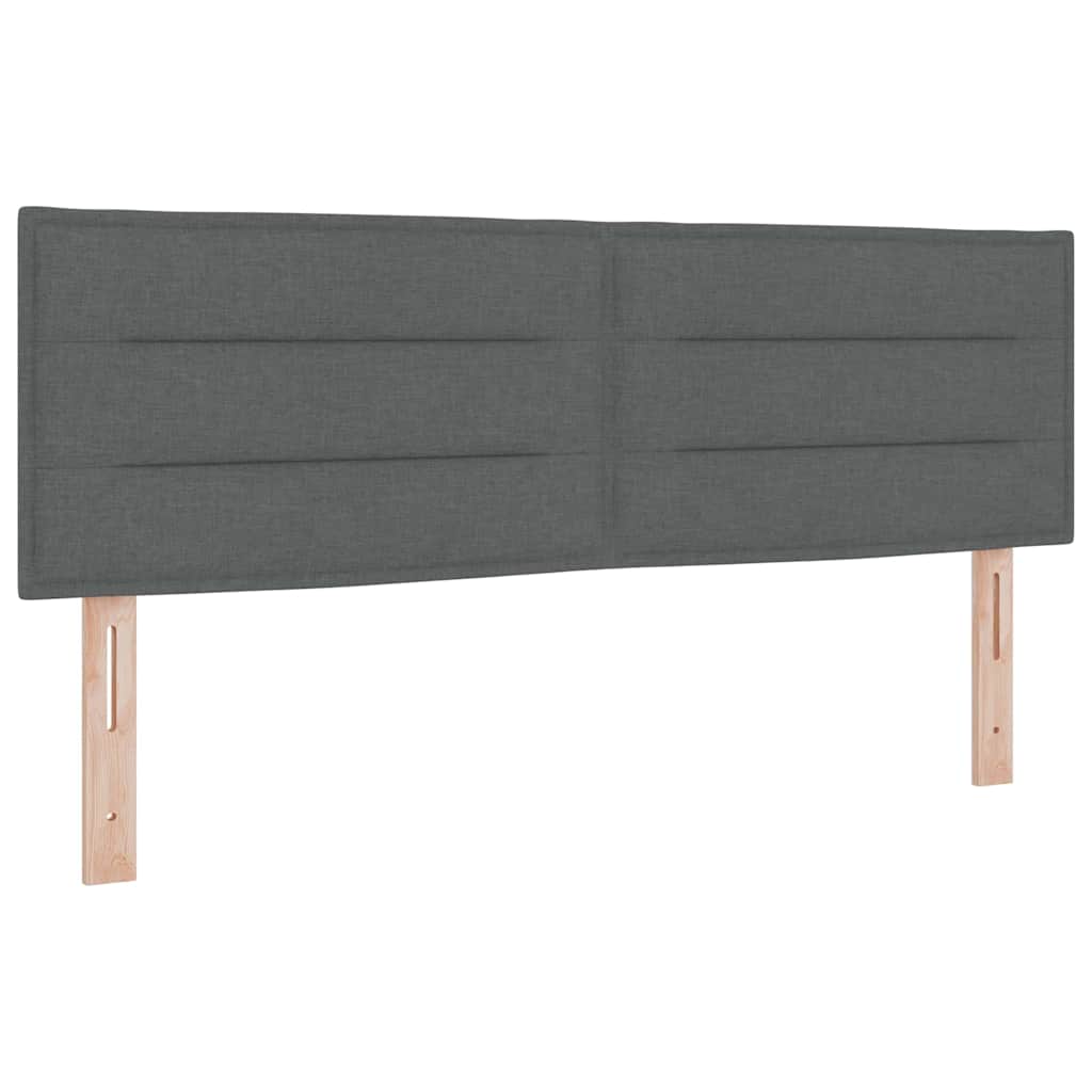 LED Box Spring Krevet Tamno siva 140 x 200 cm tkanina