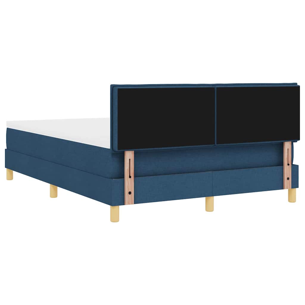 LED Box Spring Krevet s jastukom Plava 140 x 200 cm tkanina