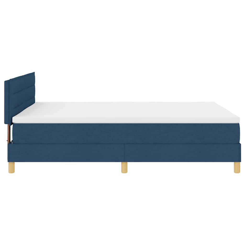 LED Box Spring Krevet s jastukom Plava 140 x 200 cm tkanina