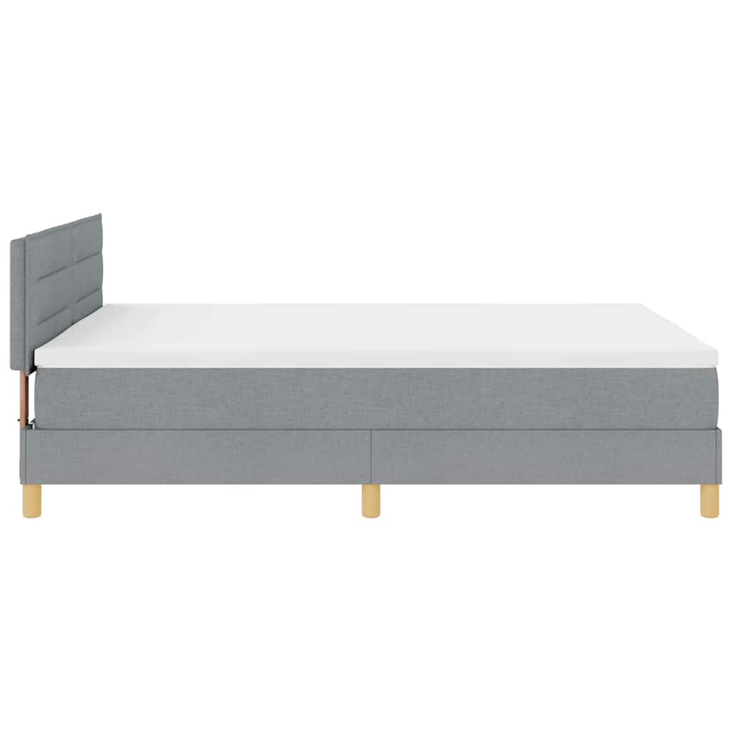 LED Box Spring Krevet Svijetlo siva 160 x 200 cm tkanina
