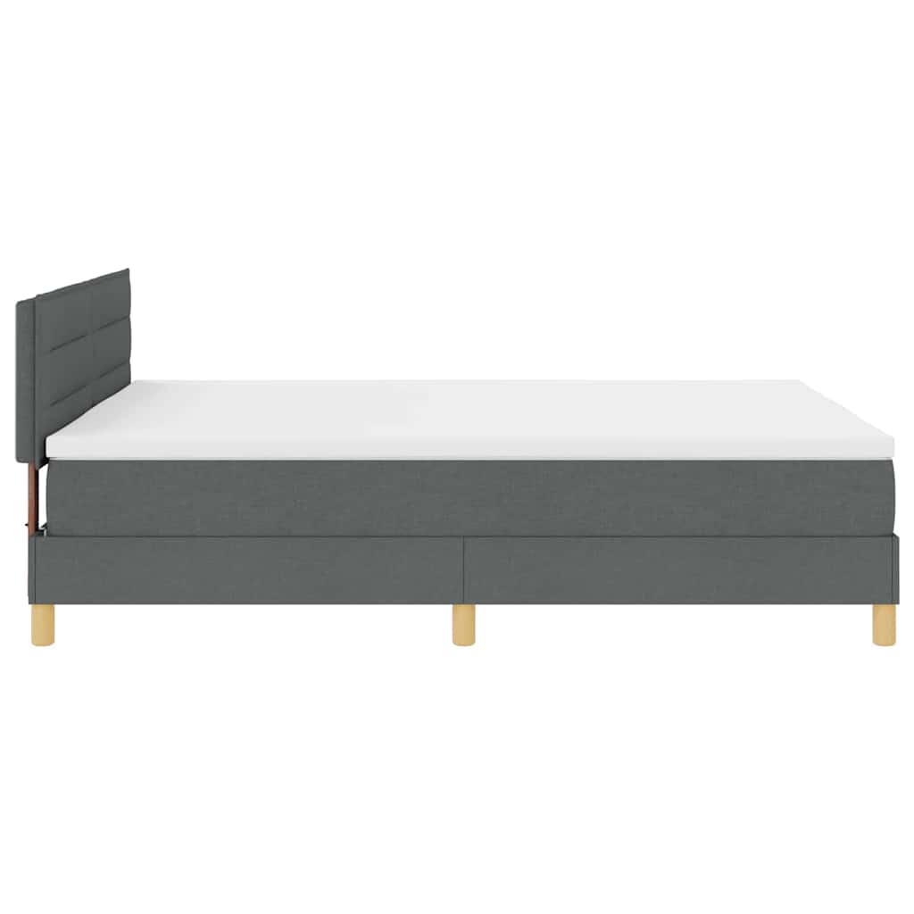 LED Box Spring Krevet Tamno siva 160 x 200 cm tkanina