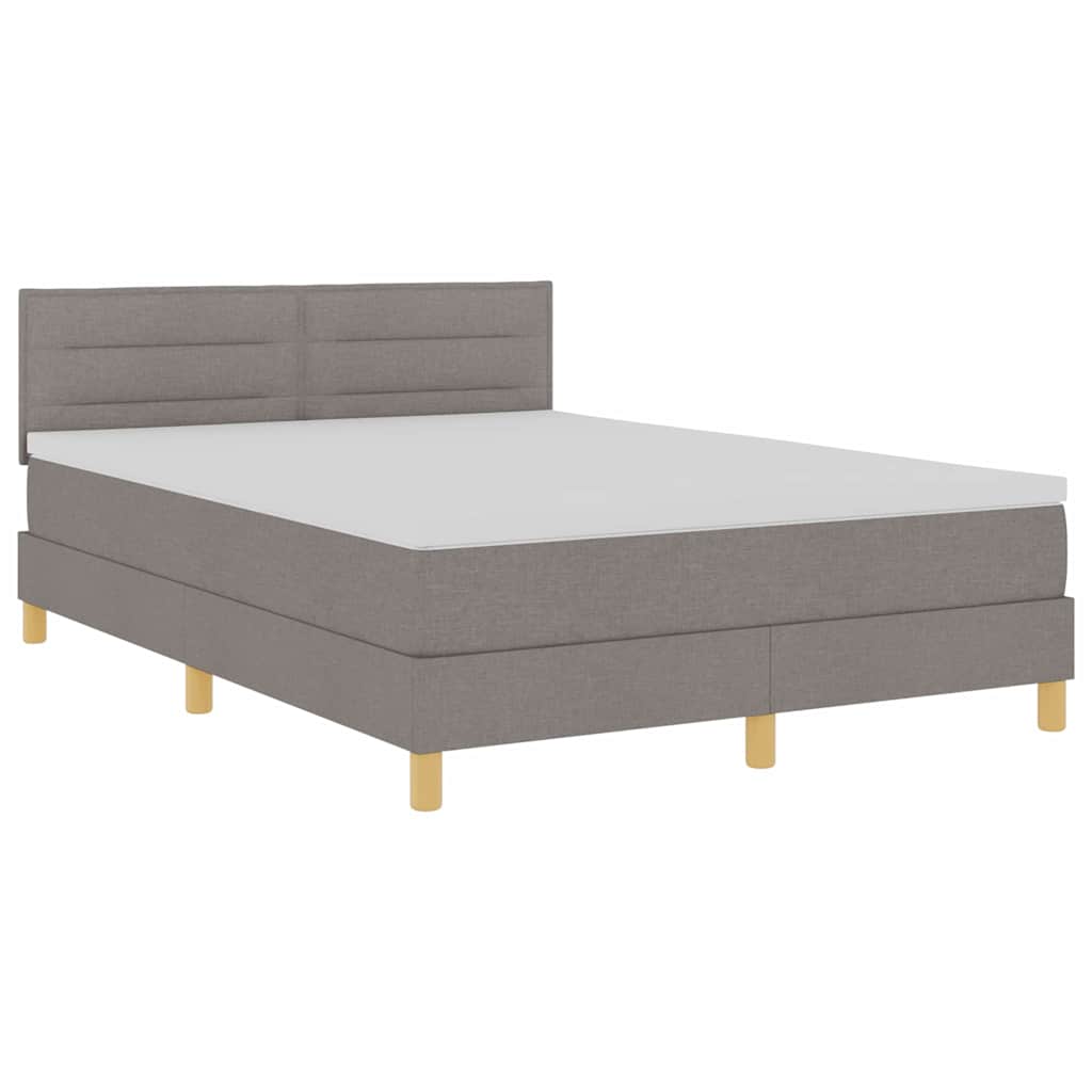 LED Box Spring Krevet Sivo-smeđa 160 x 200 cm tkanina