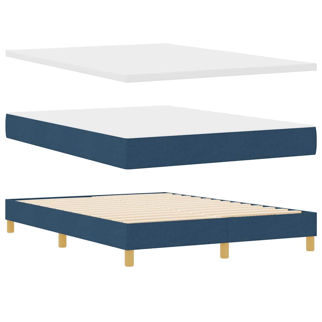 LED Box Spring Krevet s LED trakama Plava 160 x 200 cm tkanina
