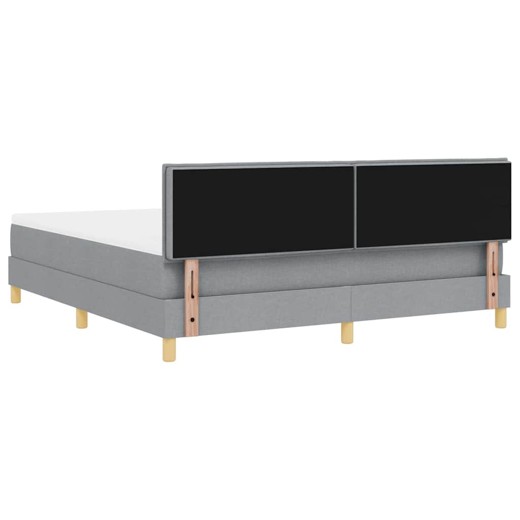 LED Box Spring Krevet Svijetlo siva 180 x 200 cm tkanina