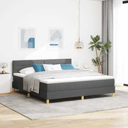 LED Box Spring Krevet Tamno siva 180 x 200 cm tkanina