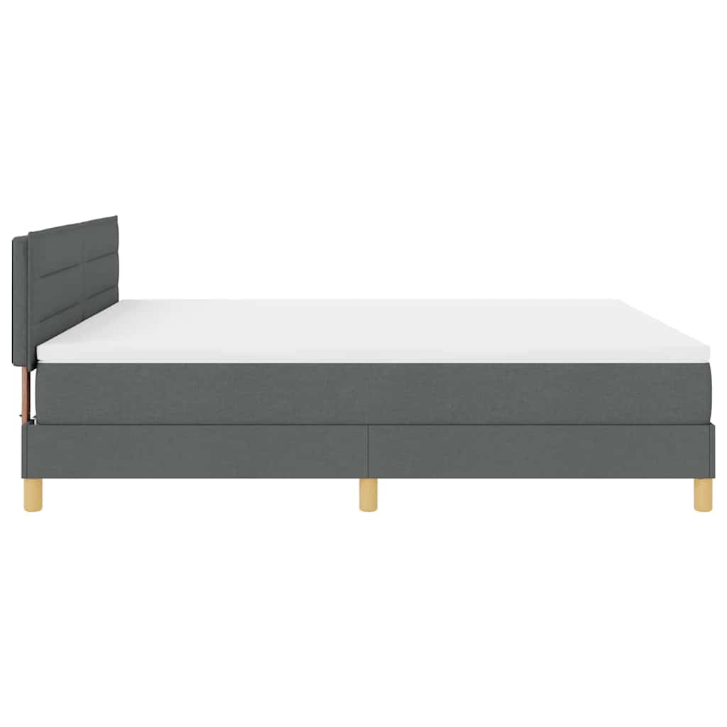 LED Box Spring Krevet Tamno siva 180 x 200 cm tkanina