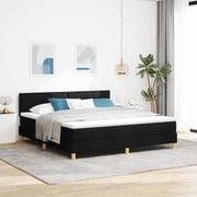 LED Box Spring Krevet s LED trakama Crna 180 x 200 cm tkanina