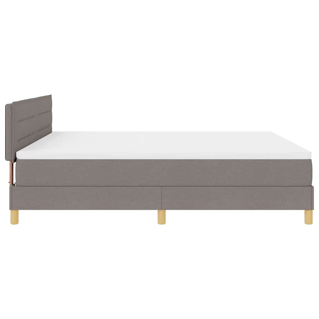 LED Box Spring Krevet Sivo-smeđa 180 x 200 cm tkanina