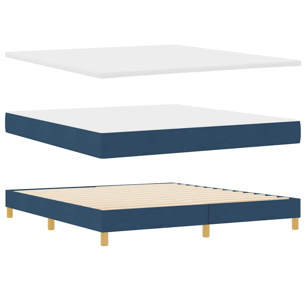 LED Box Spring Krevet s LED trakama Plava 180 x 200 cm tkanina