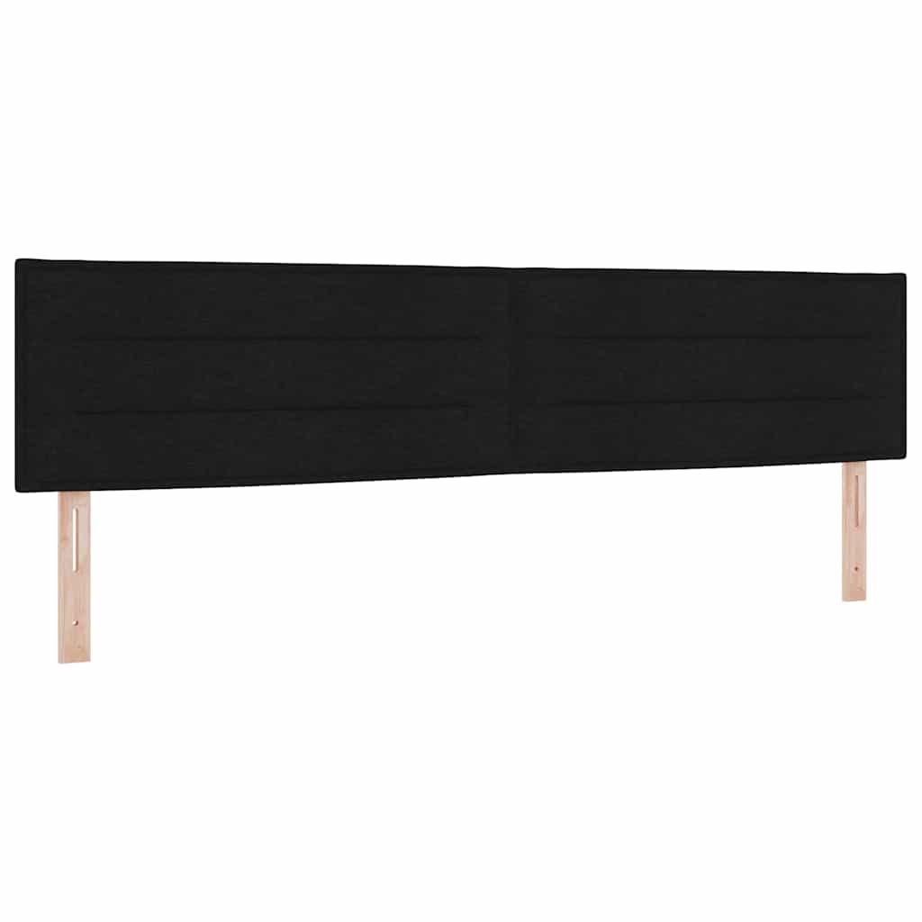 LED Box Spring Krevet s LED trakama Crna 200 x 200 cm tkanina