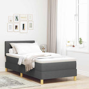 LED Box Spring Krevet Tamno siva 80 x 200 cm tkanina