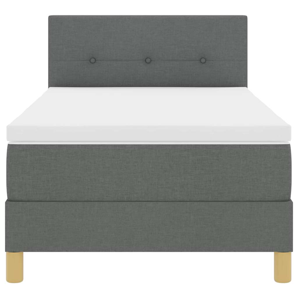 LED Box Spring Krevet Tamno siva 80 x 200 cm tkanina
