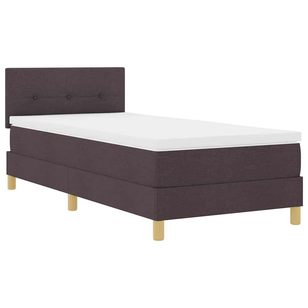 LED Box Spring Krevet Tamno smeđa 80 x 200 cm tkanina
