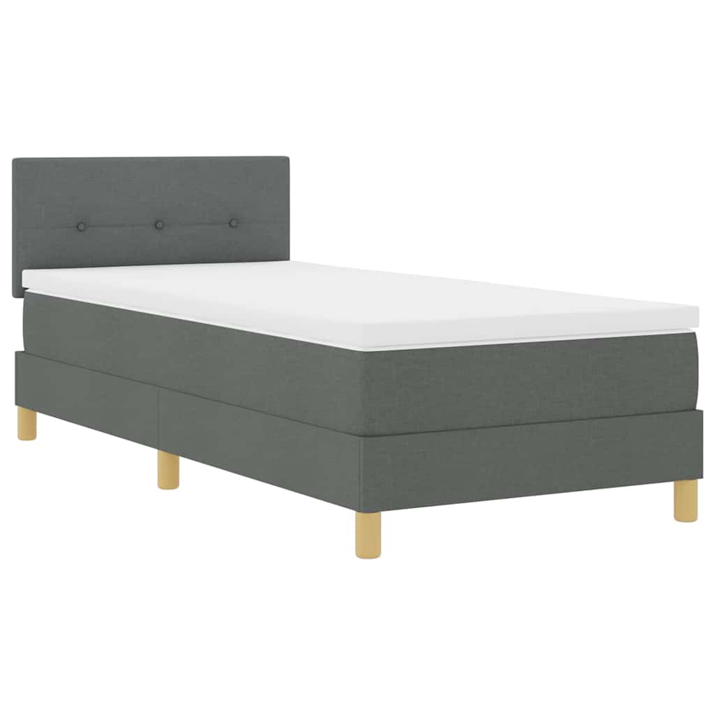 LED Box Spring Krevet Tamno siva 90 x 190 cm tkanina