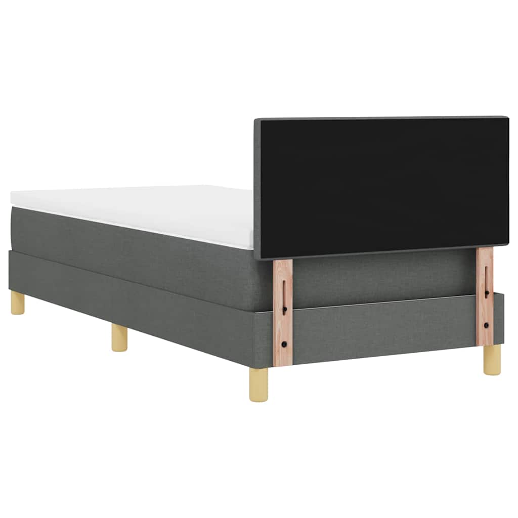 LED Box Spring Krevet Tamno siva 90 x 190 cm tkanina