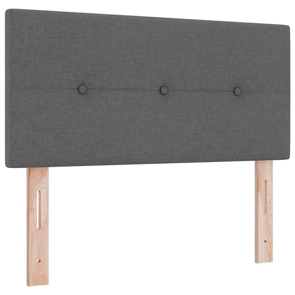 LED Box Spring Krevet Tamno siva 90 x 200 cm tkanina