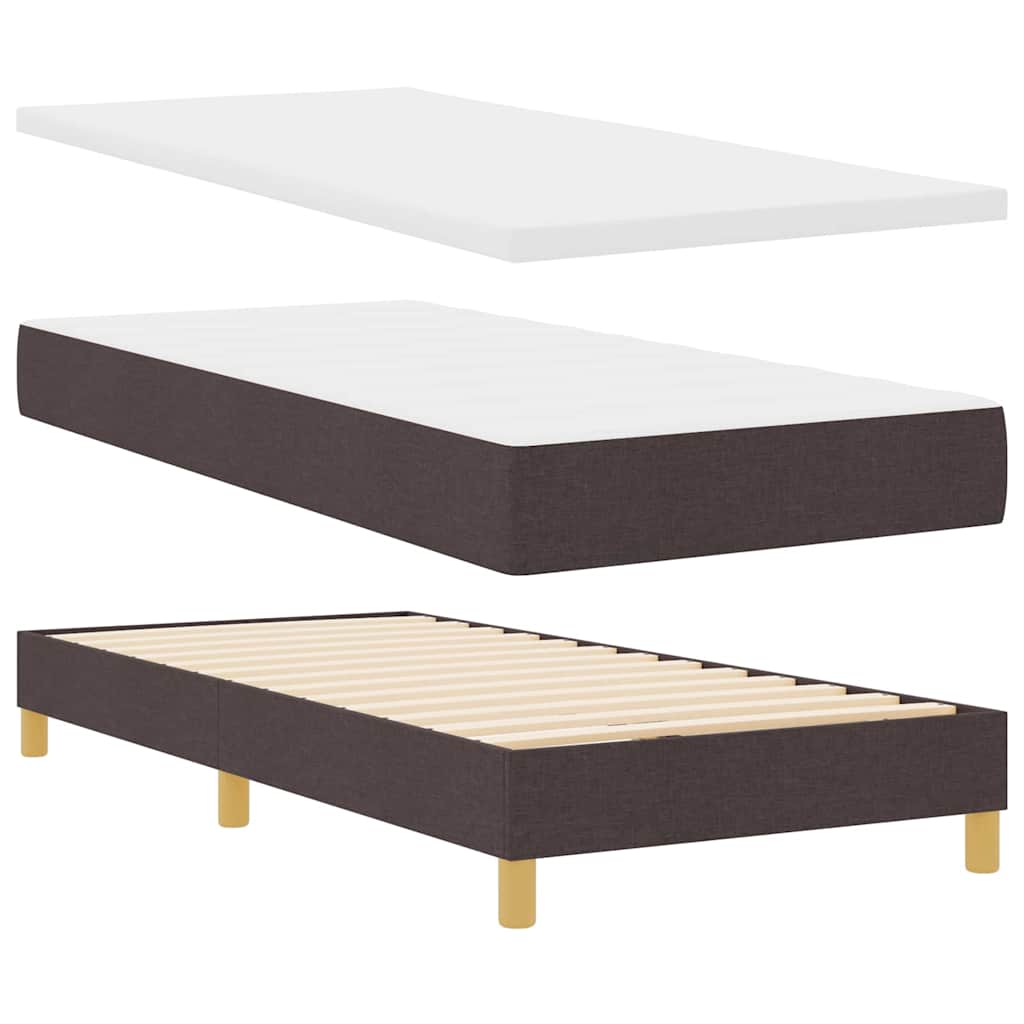 LED Box Spring Krevet Tamno smeđa 90 x 200 cm tkanina